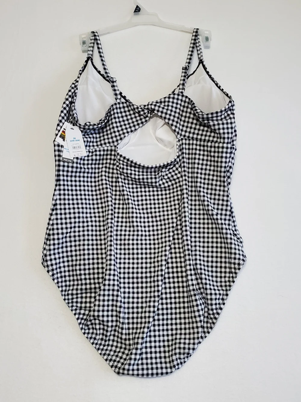 Black & White Gingham One-Piece Swimsuit NWT 3X 24W-26W